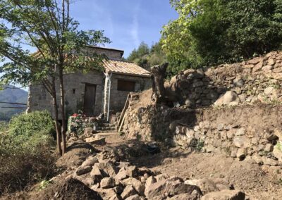 Jaujac, rénovation murs de soutènement